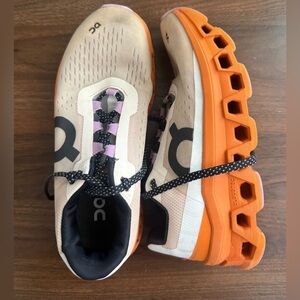 On CLOUDMONSTER Orange/Beige